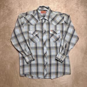 Vintage 80s Ely Plains Plaid Pearl Snap Shirt Multicolor Cowboy Rodeo Western